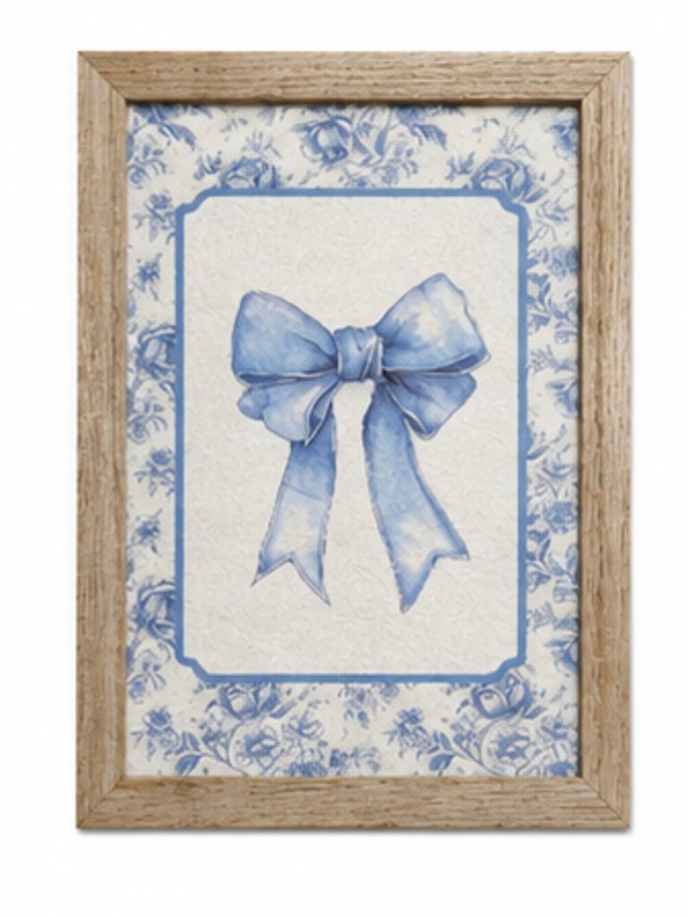 My Texas House Blue Bow 5x7 Framed Wall Art | Coastal Cottage Decor